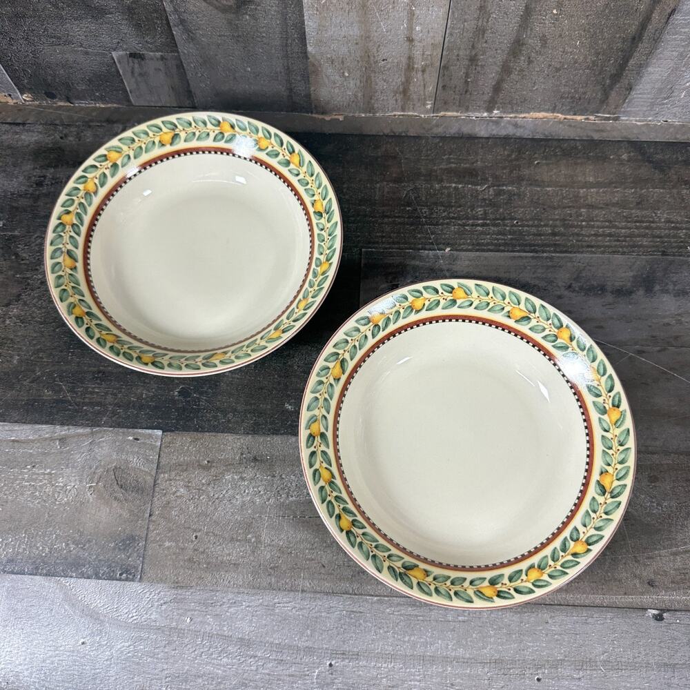 Set Of 2 Sakura Debbie Mumm 12 Days Of Christmas Soup Dessert Bowls Holiday Pear